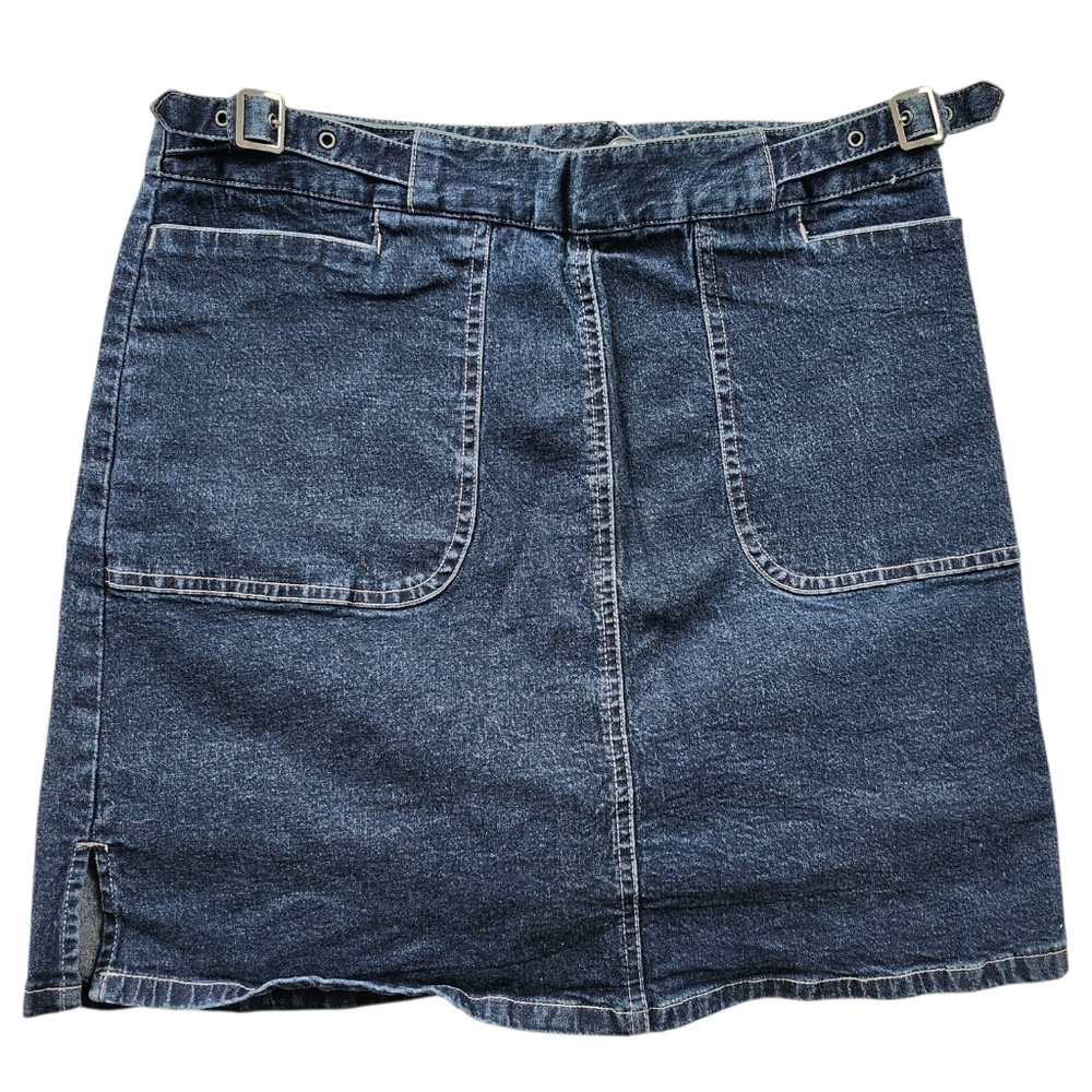Contrast Denim Skort